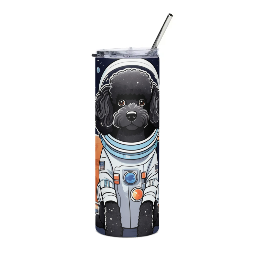 PugMug Custom Black Poodle Stainless Steel Tumbler