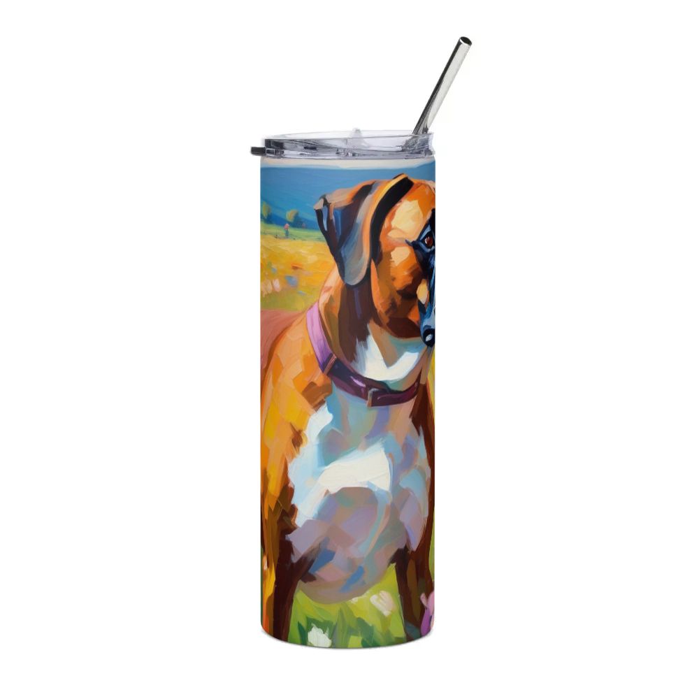 PugMug Custom Boxer Dog Stainless Steel Tumbler