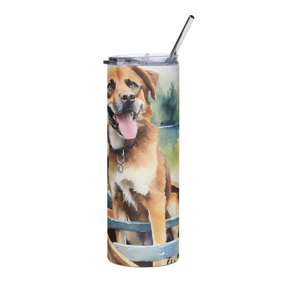 PugMug Custom Blue Stainless Steel Tumbler