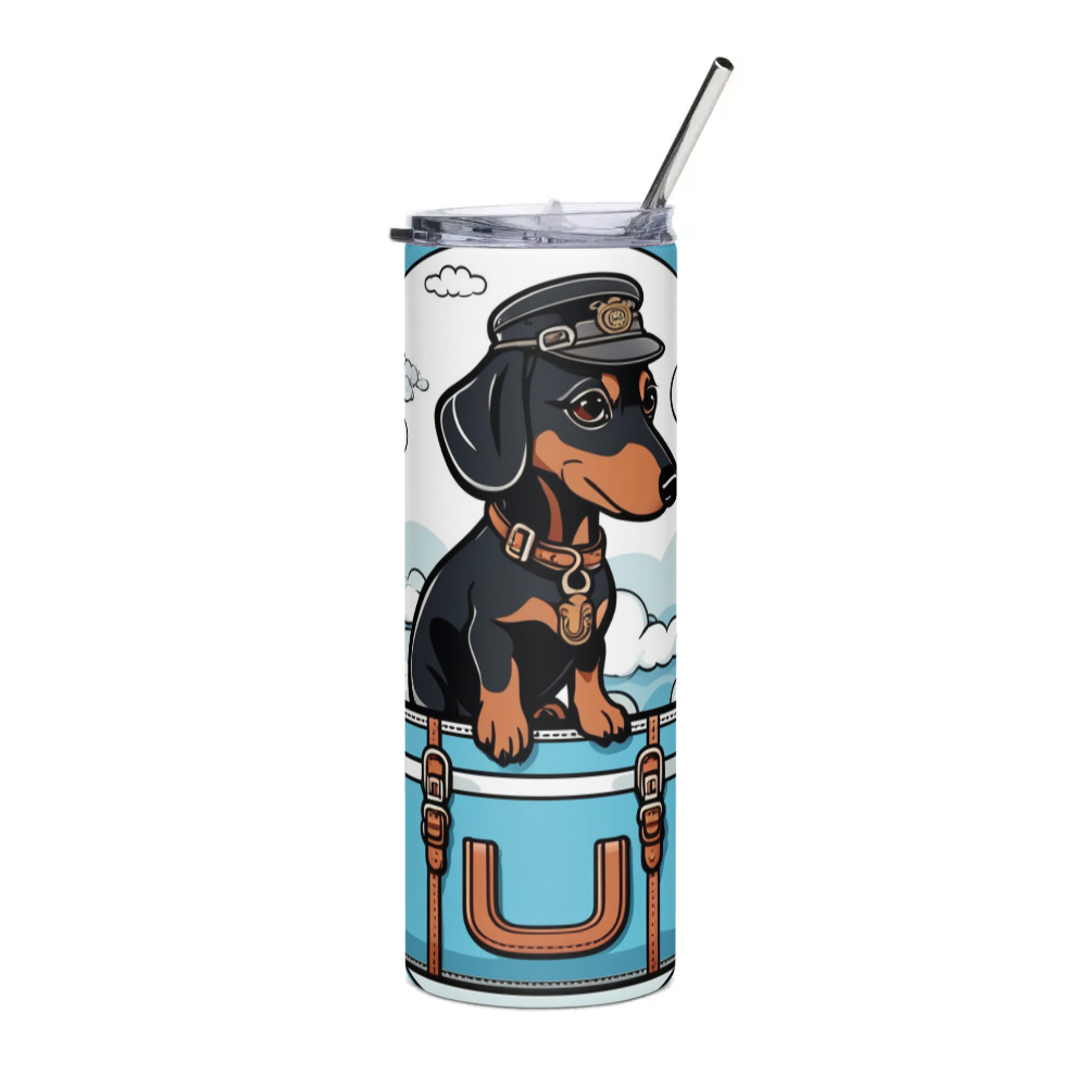 PugMug Custom Black Dachshund Stainless Steel Tumbler
