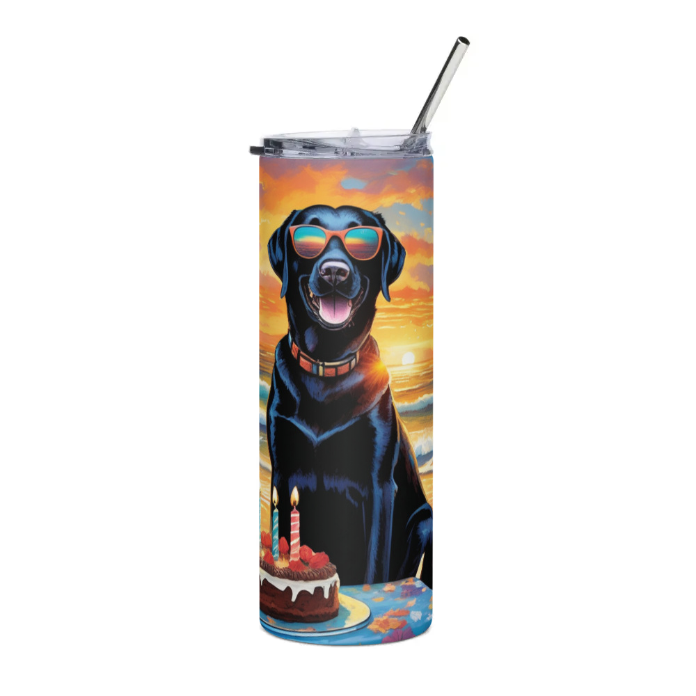 PugMug Custom Black Labrador Retriever Stainless Steel Tumbler