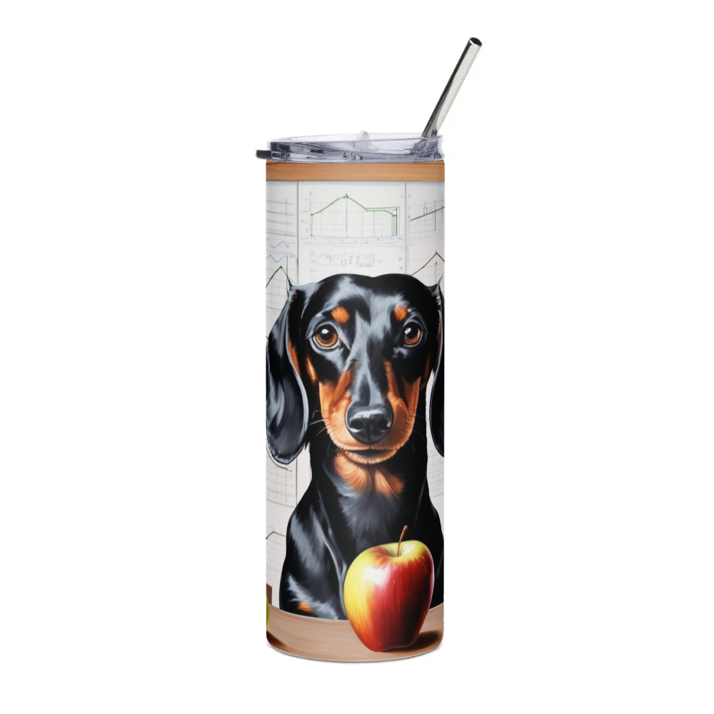 PugMug Custom Black Dachshund Stainless Steel Tumbler