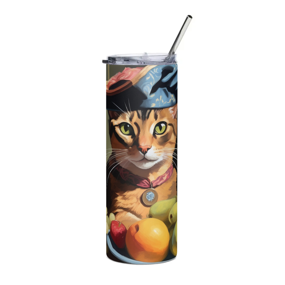 PugMug Custom Tabby Abyssinian Cat Stainless Steel Tumbler