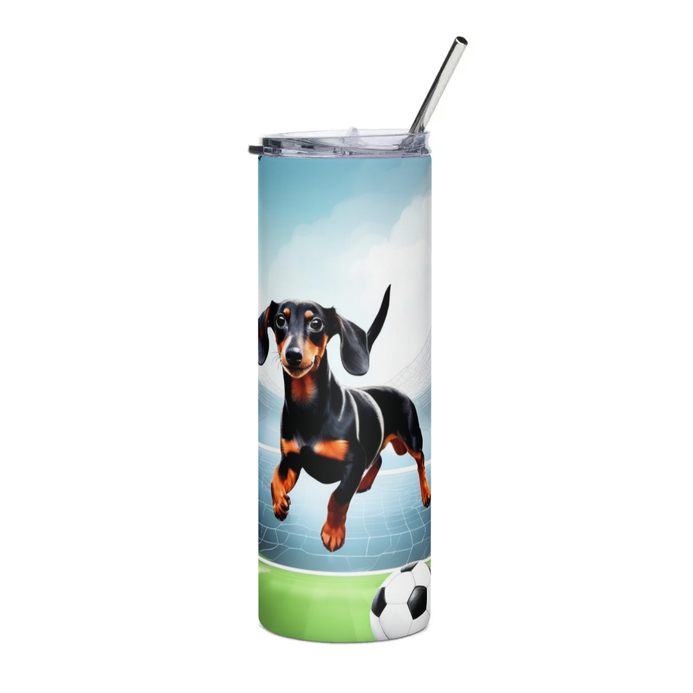 PugMug Custom Black Dachshund Stainless Steel Tumbler