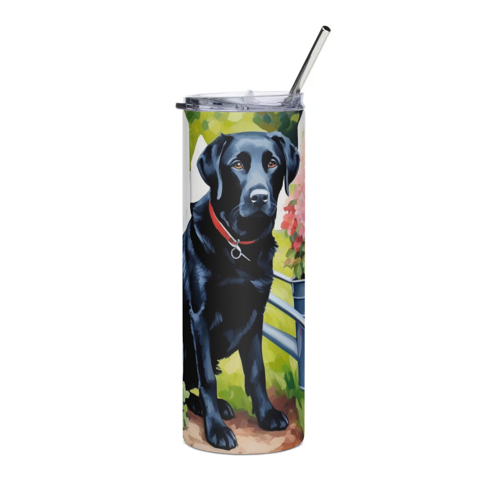 PugMug Custom Black Labrador Retriever Stainless Steel Tumbler