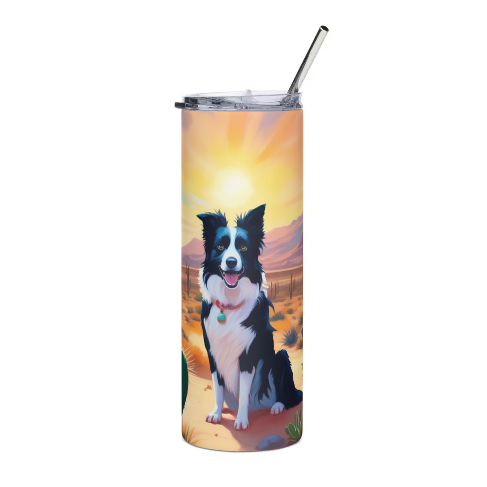 PugMug Custom Border Collie Stainless Steel Tumbler