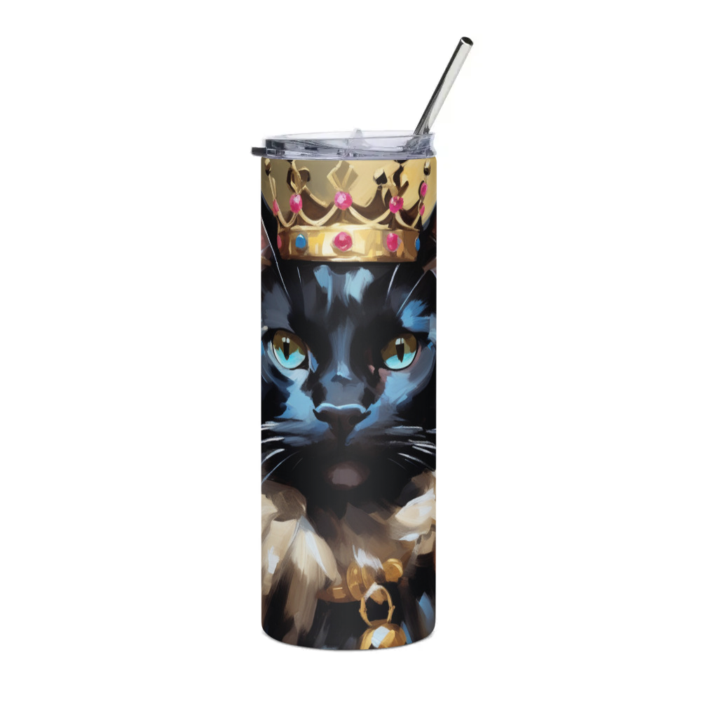 PugMug Custom Black Ragdoll Cat Stainless Steel Tumbler