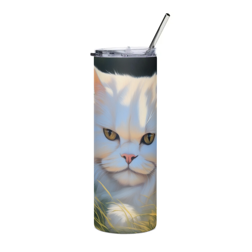PugMug Custom White Persian Cat Stainless Steel Tumbler