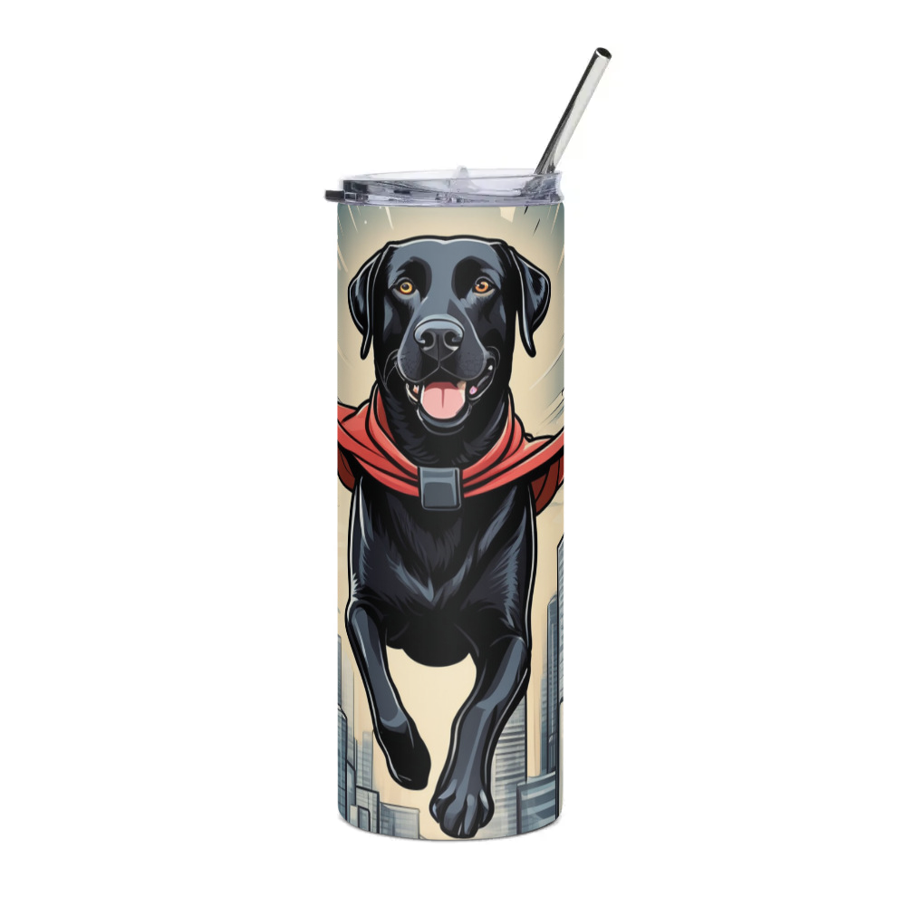 PugMug Custom Black Labrador Retriever Stainless Steel Tumbler