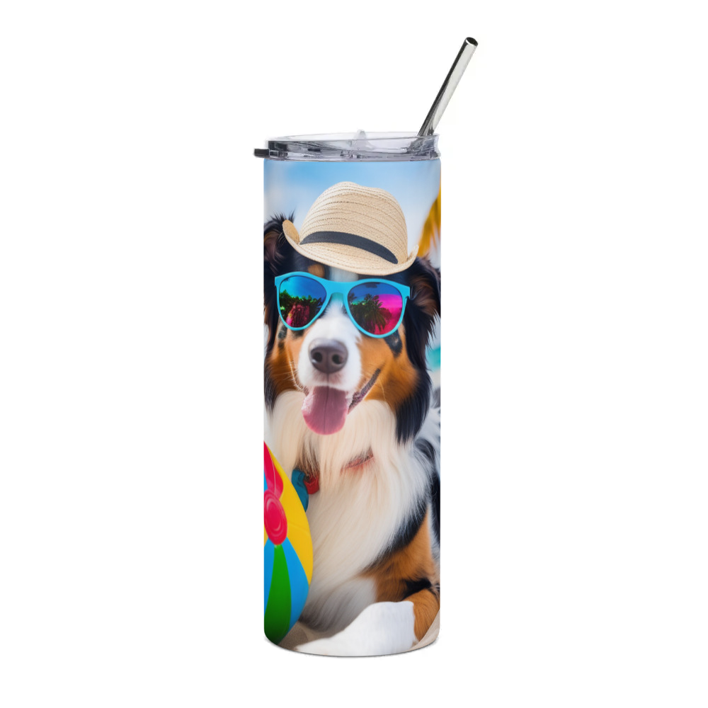 PugMug Custom Australian Shepherd Dog Stainless Steel Tumbler