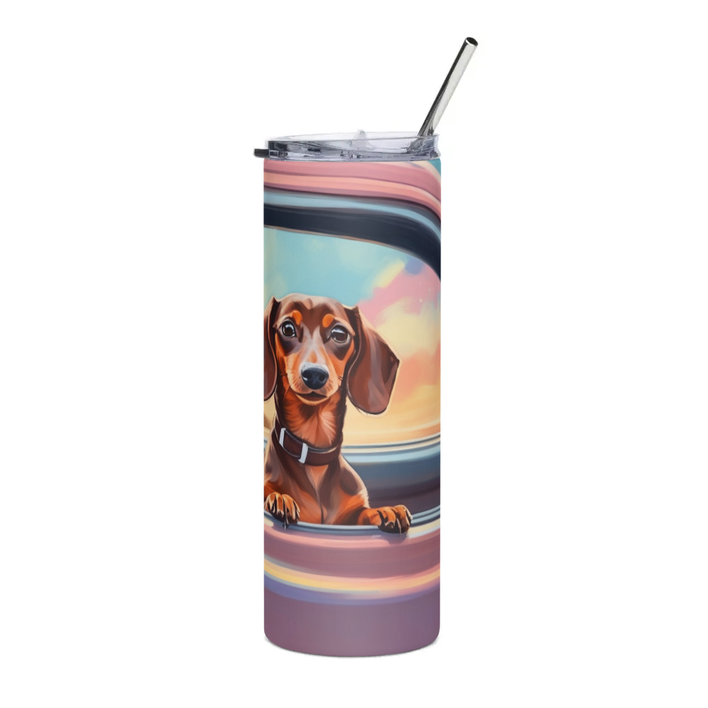 PugMug Custom Tan Dachshund Stainless Steel Tumbler