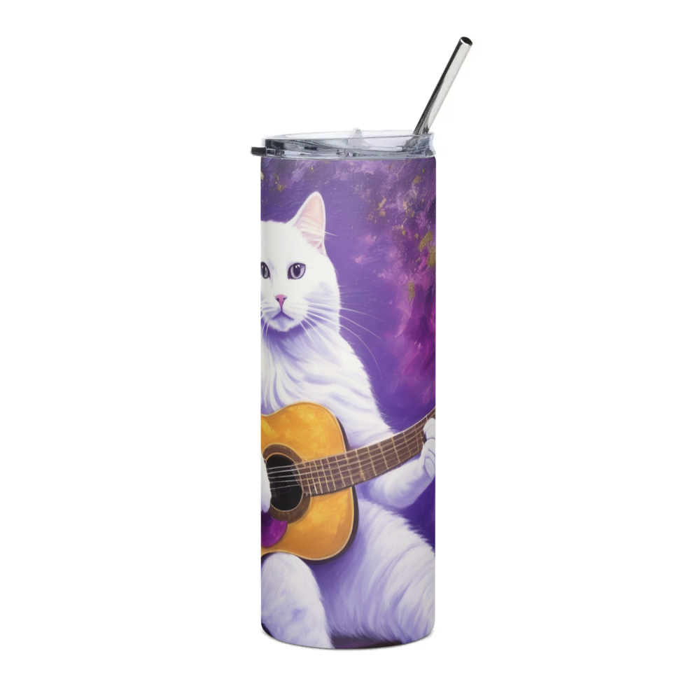 PugMug Custom White Companion Cat Stainless Steel Tumbler