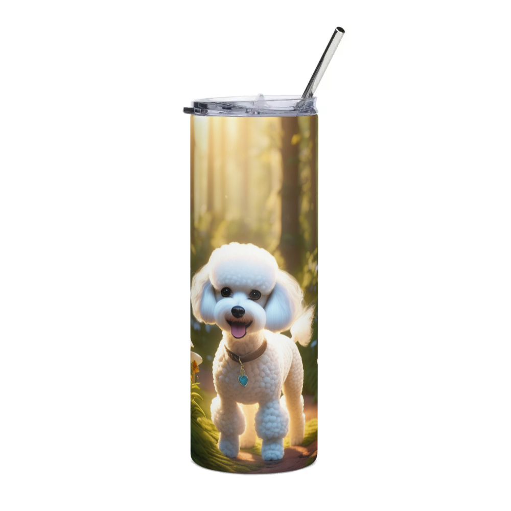 PugMug Custom White Poodle Stainless Steel Tumbler
