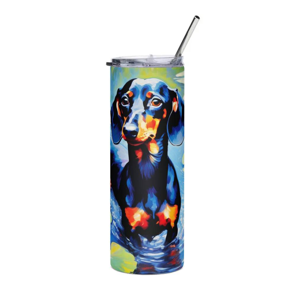 PugMug Custom Black Dachshund Stainless Steel Tumbler
