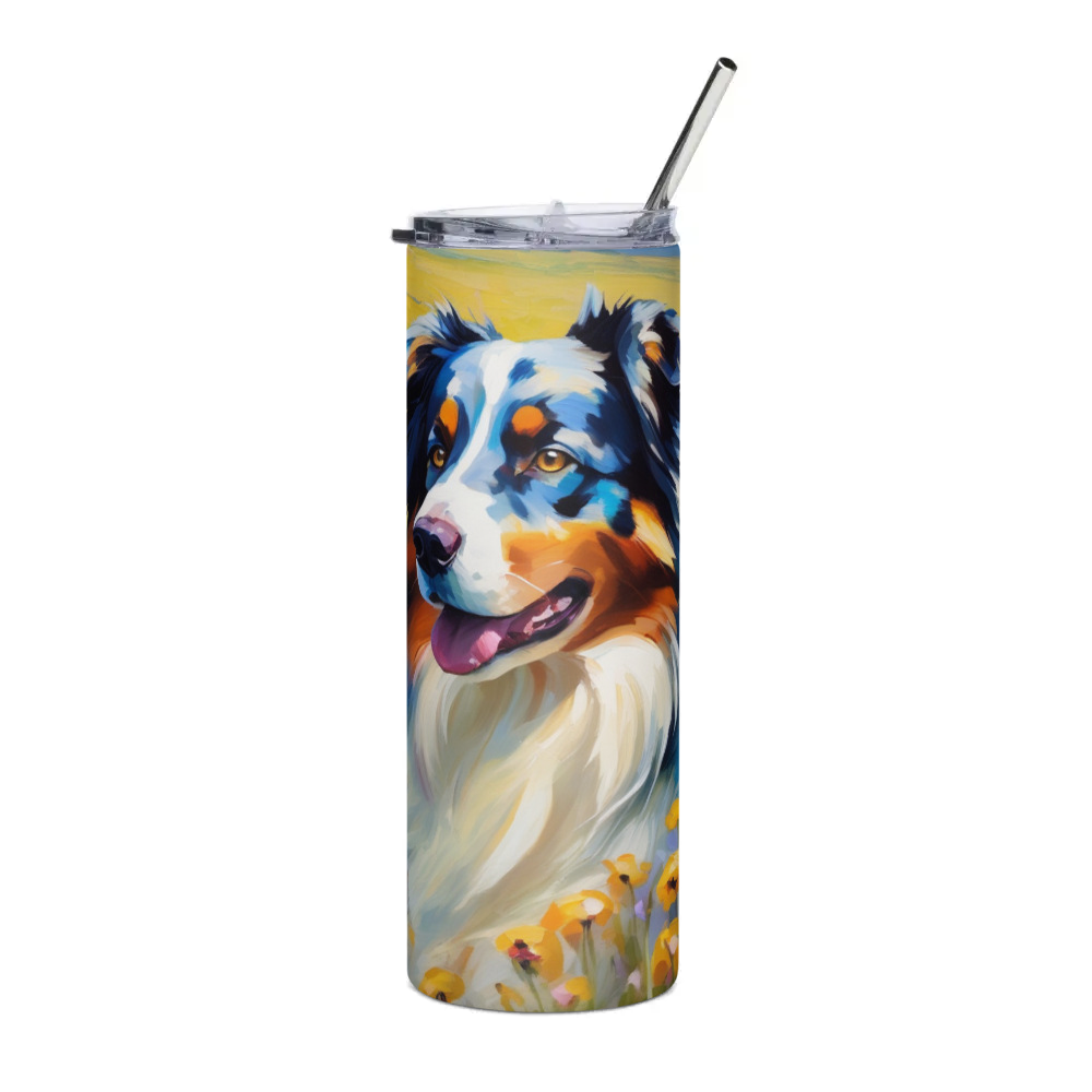 PugMug Custom Australian Shepherd Dog Stainless Steel Tumbler