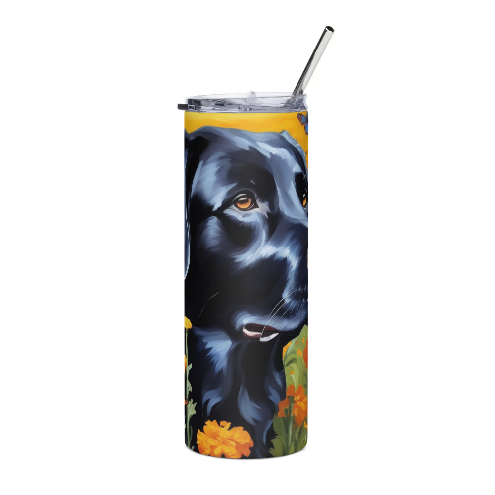 PugMug Custom Black Labrador Retriever Stainless Steel Tumbler