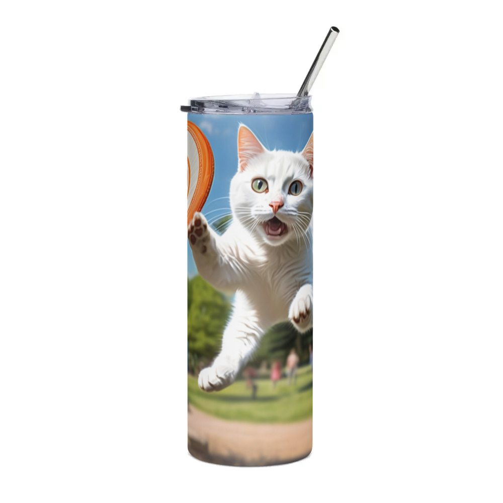PugMug Custom White Companion Cat Stainless Steel Tumbler