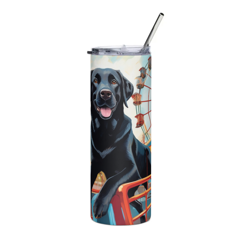 PugMug Custom Black Labrador Retriever Stainless Steel Tumbler