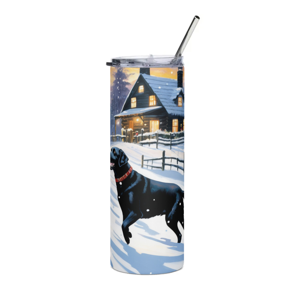 PugMug Custom Black Labrador Retriever Stainless Steel Tumbler