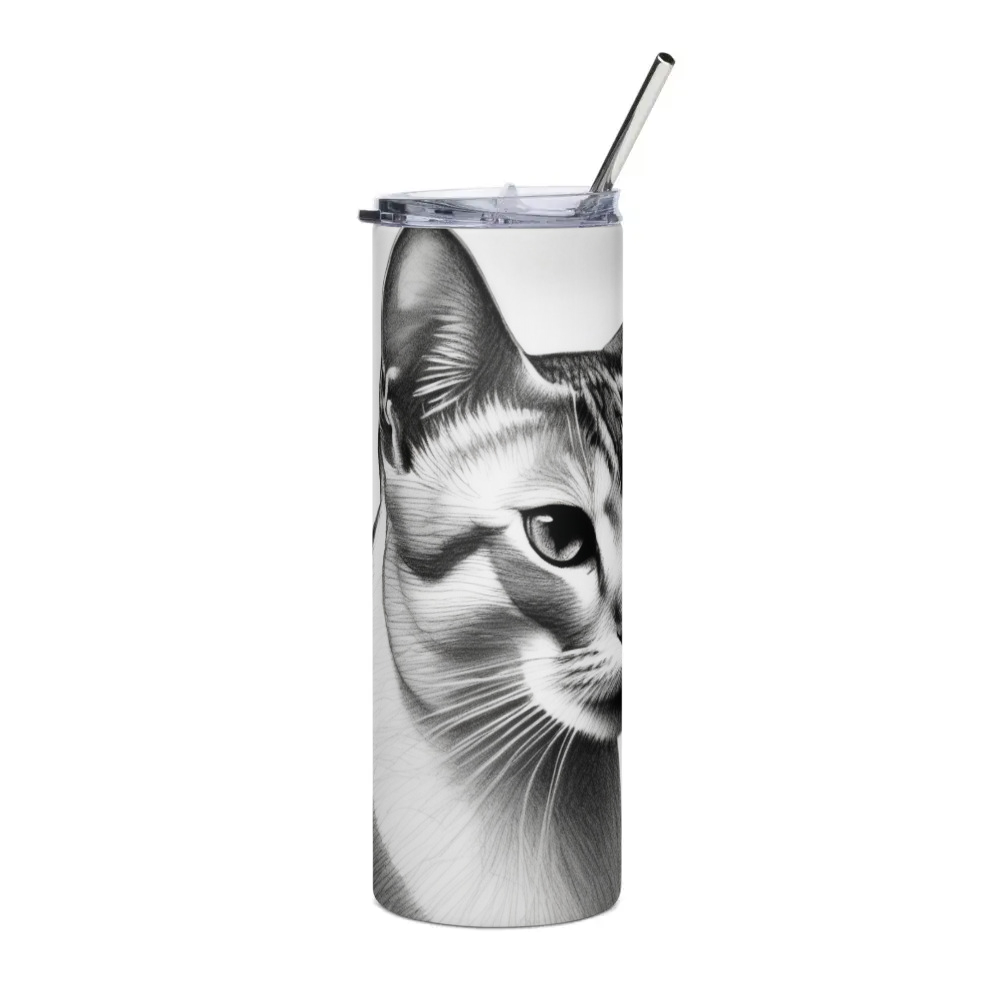 PugMug Custom White Abyssinian Cat Stainless Steel Tumbler