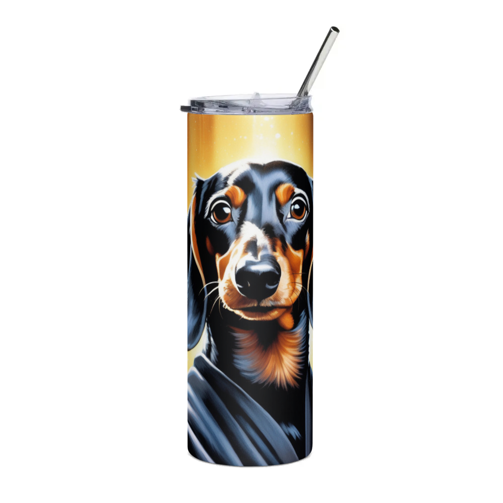 PugMug Custom Black Dachshund Stainless Steel Tumbler