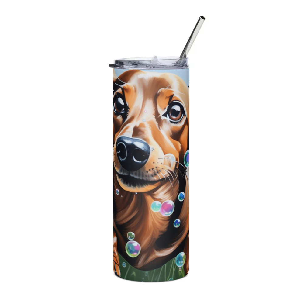 PugMug Custom Tan Dachshund Stainless Steel Tumbler