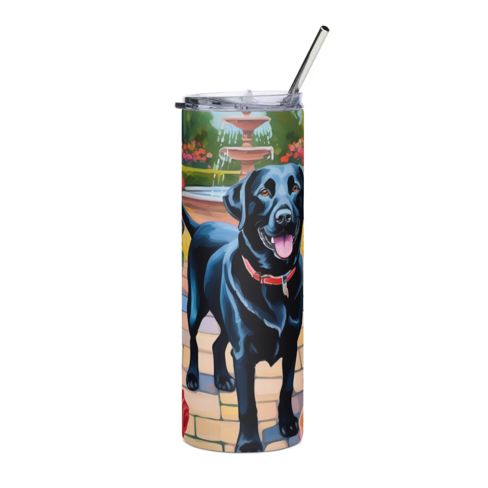 PugMug Custom Black Labrador Retriever Stainless Steel Tumbler
