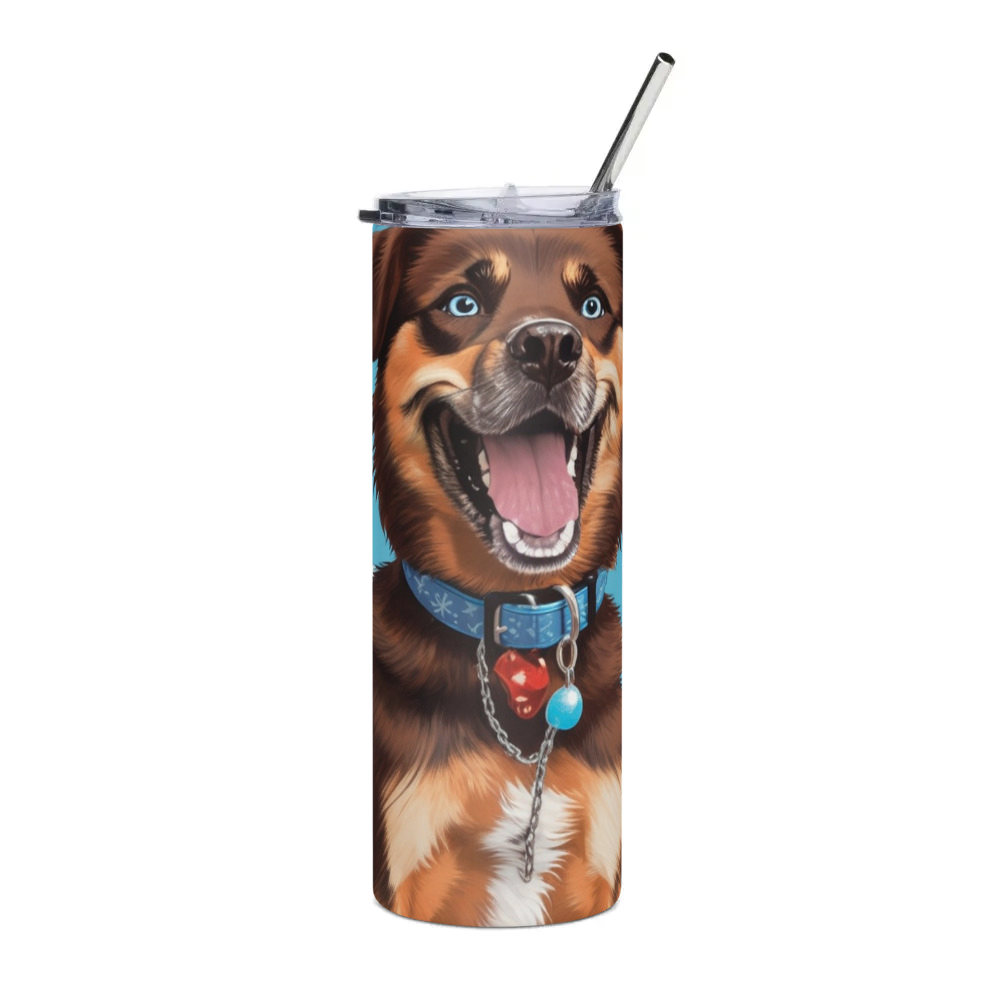 PugMug Custom Blue Stainless Steel Tumbler