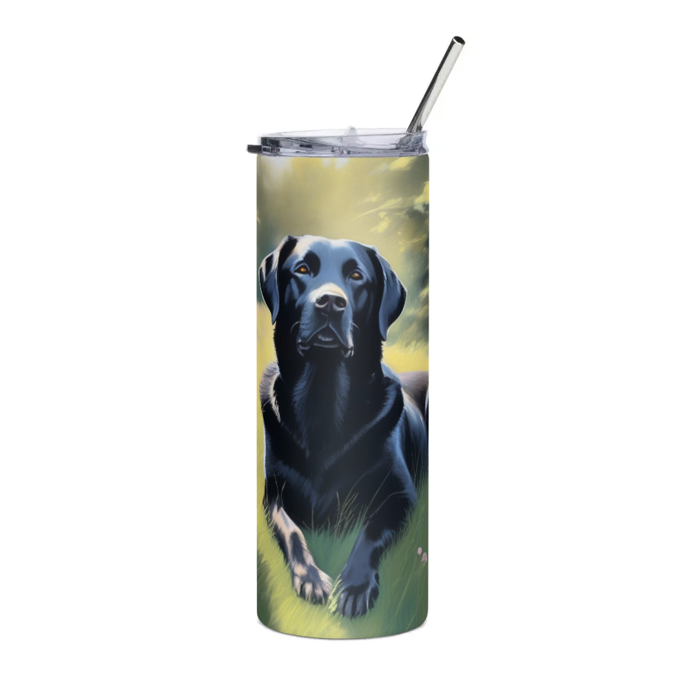 PugMug Custom Black Labrador Retriever Stainless Steel Tumbler