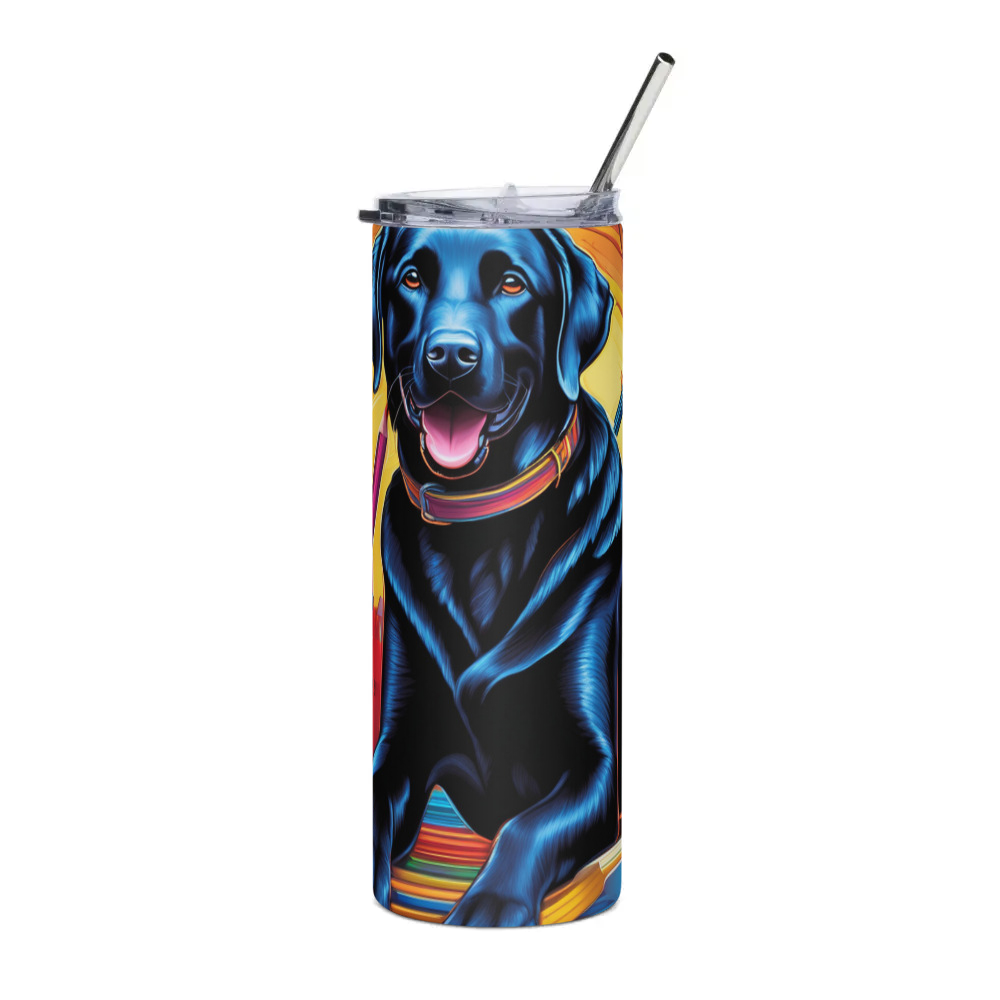 PugMug Custom Black Labrador Retriever Stainless Steel Tumbler