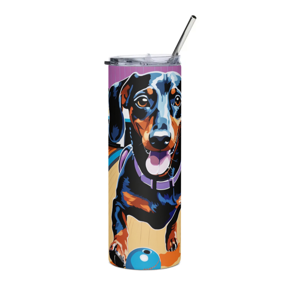 PugMug Custom Black Dachshund Stainless Steel Tumbler
