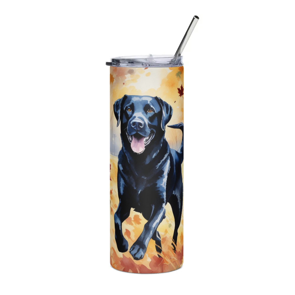 PugMug Custom Black Labrador Retriever Stainless Steel Tumbler