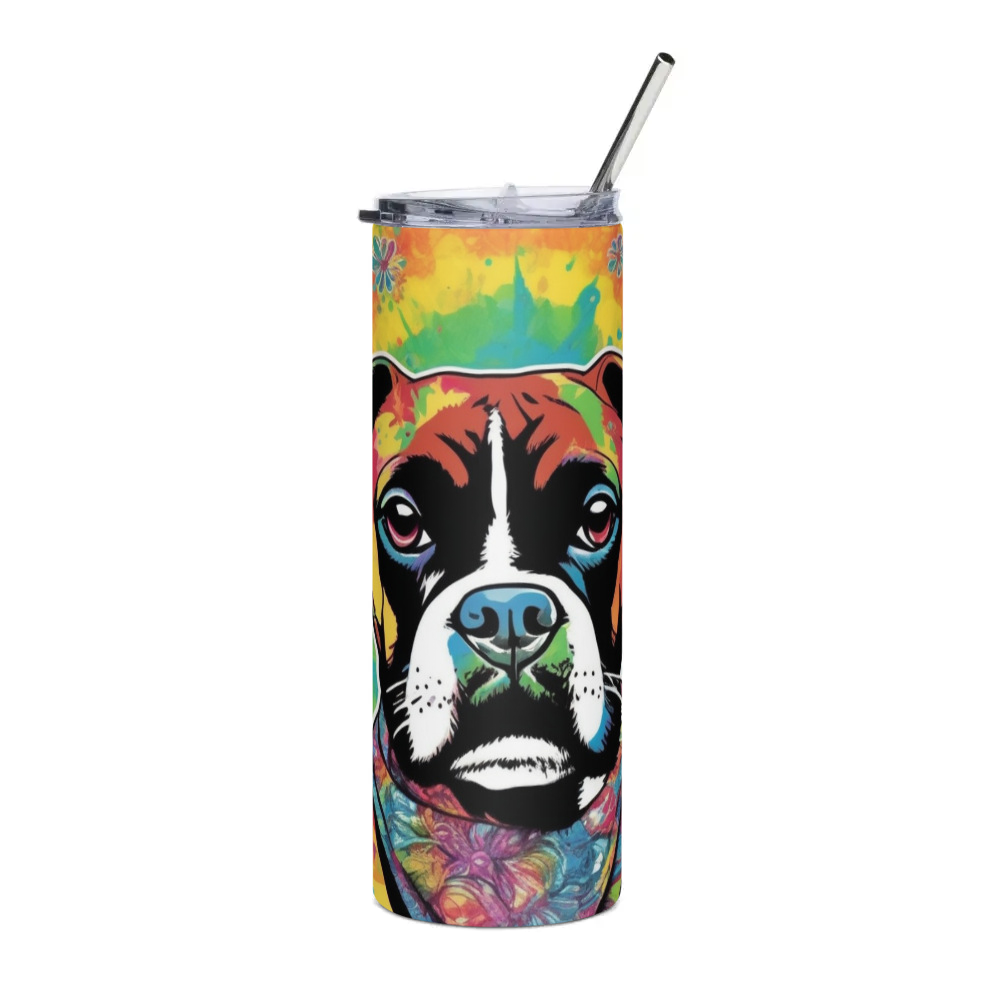 PugMug Custom Boxer Dog Stainless Steel Tumbler