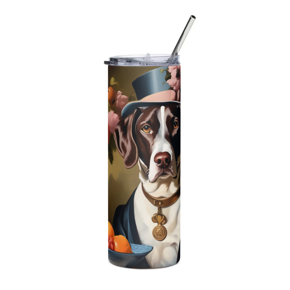 PugMug Custom Pointer Dog Stainless Steel Tumbler