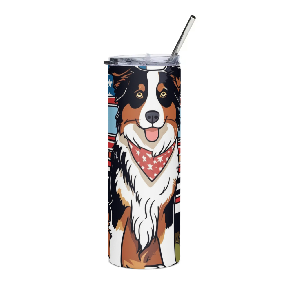PugMug Custom Australian Shepherd Dog Stainless Steel Tumbler