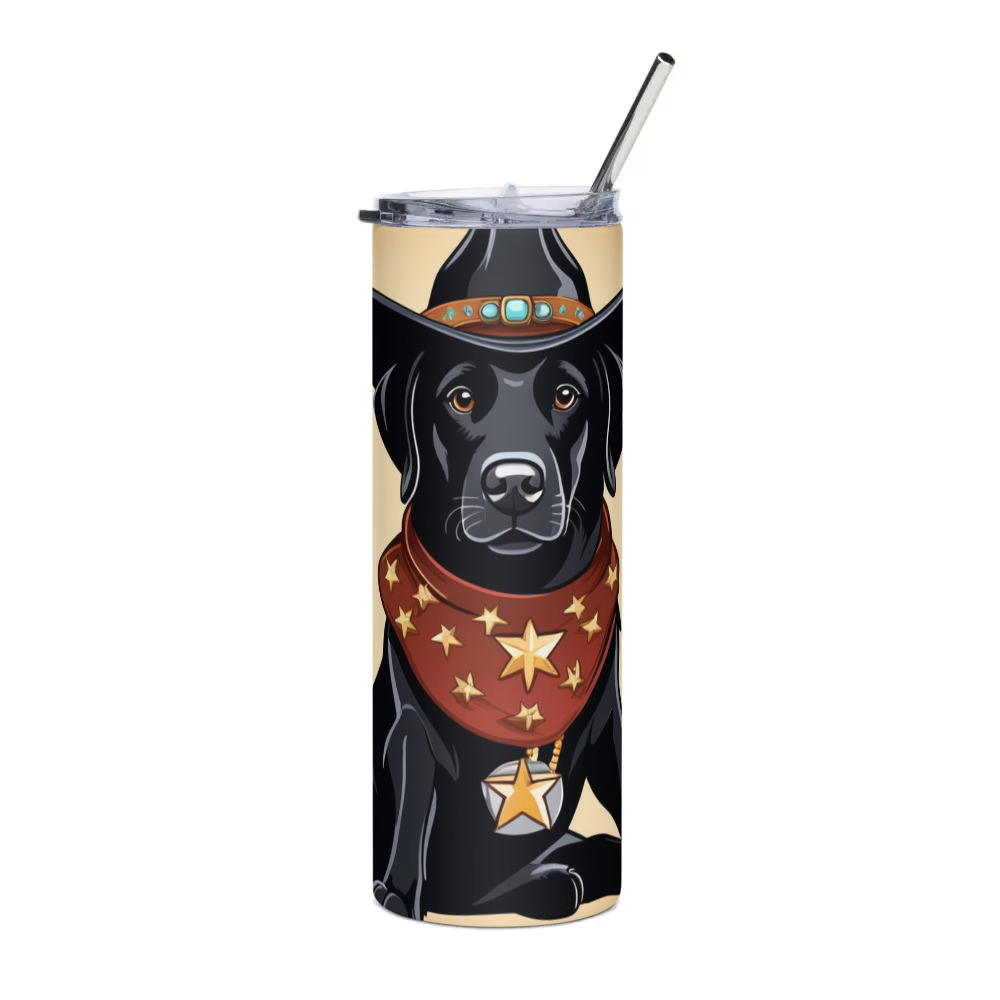 PugMug Custom Black Labrador Retriever Stainless Steel Tumbler