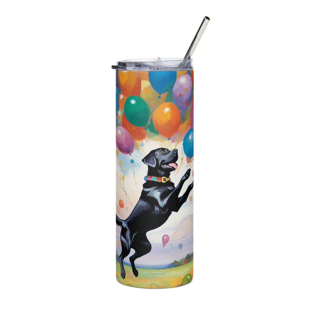 PugMug Custom Black Labrador Retriever Stainless Steel Tumbler