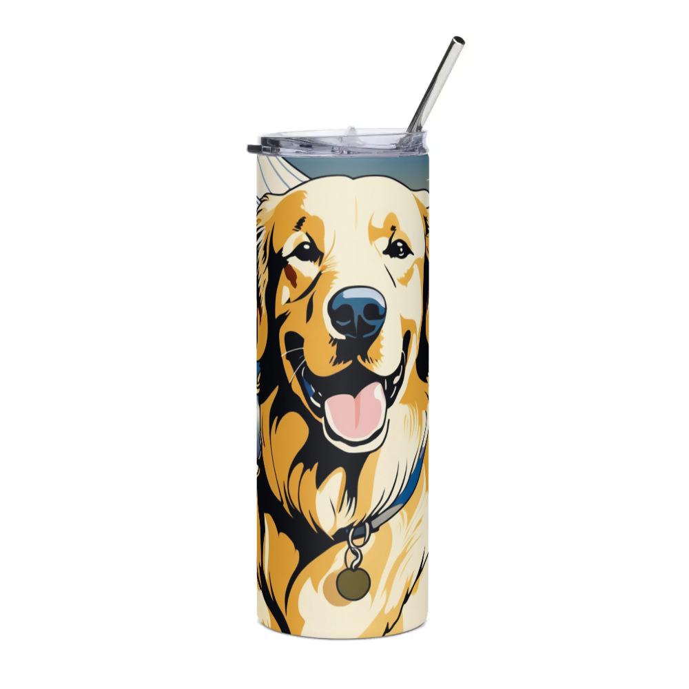 PugMug Custom Golden Retriever Stainless Steel Tumbler