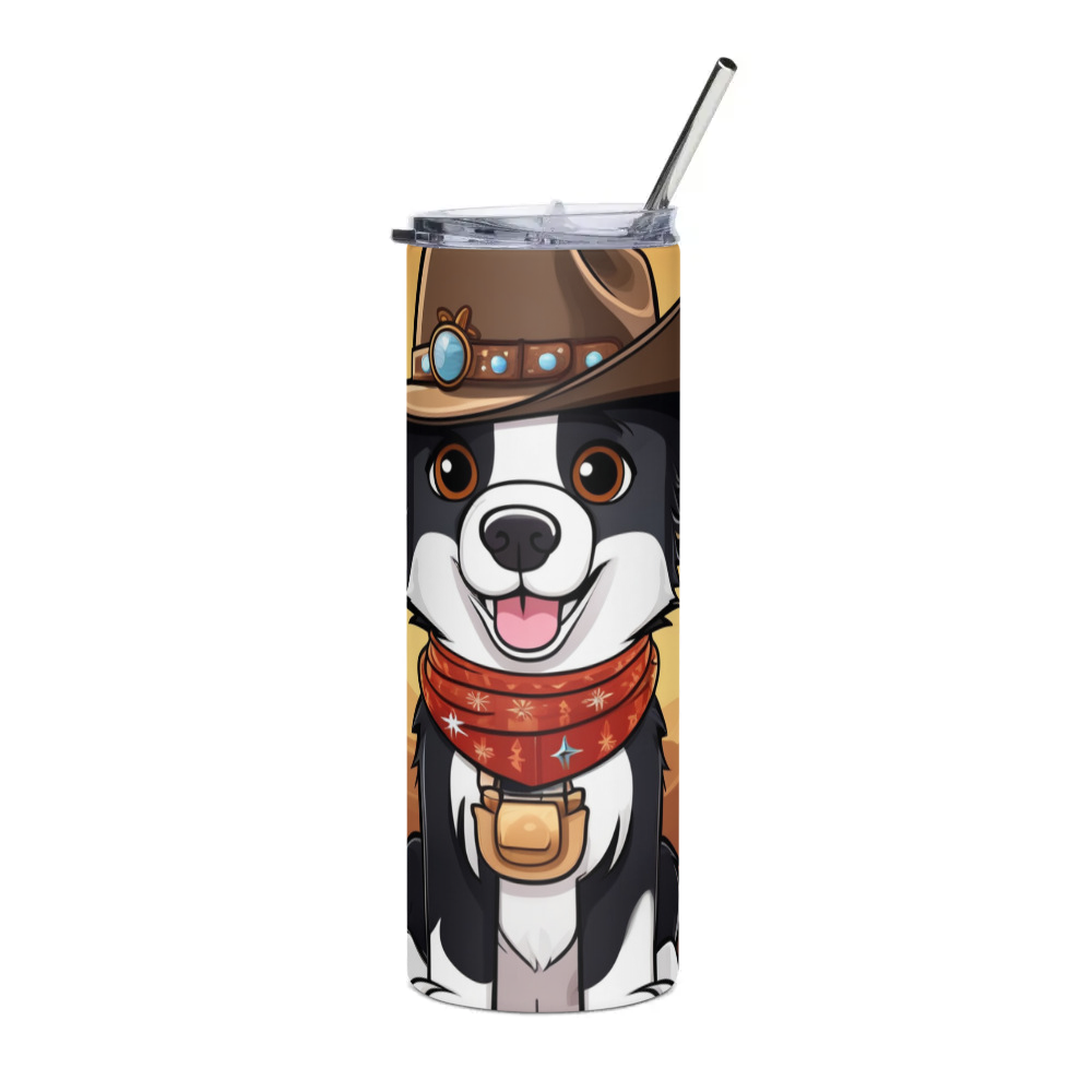 PugMug Custom Border Collie Stainless Steel Tumbler