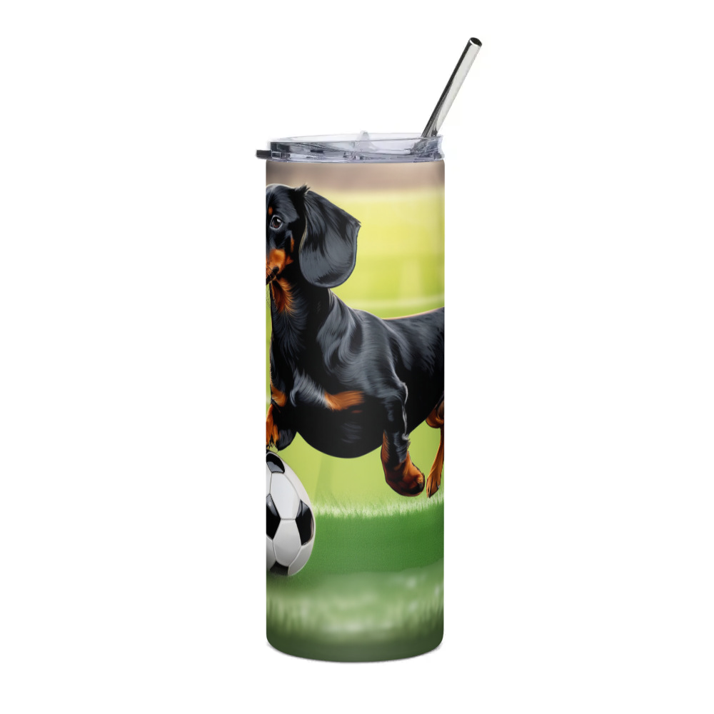 PugMug Custom Black Dachshund Stainless Steel Tumbler