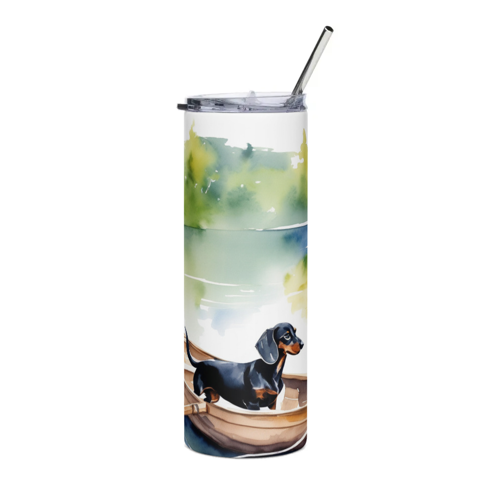 PugMug Custom Black Dachshund Stainless Steel Tumbler