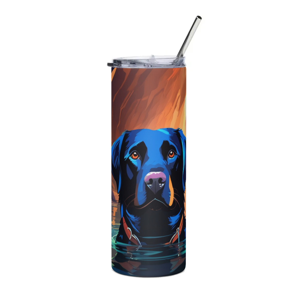 PugMug Custom Black Labrador Retriever Stainless Steel Tumbler