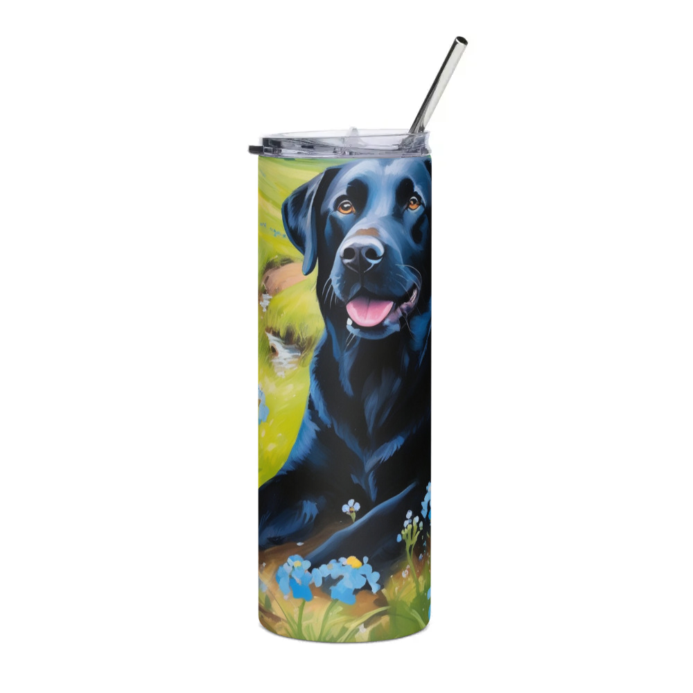 PugMug Custom Black Labrador Retriever Stainless Steel Tumbler