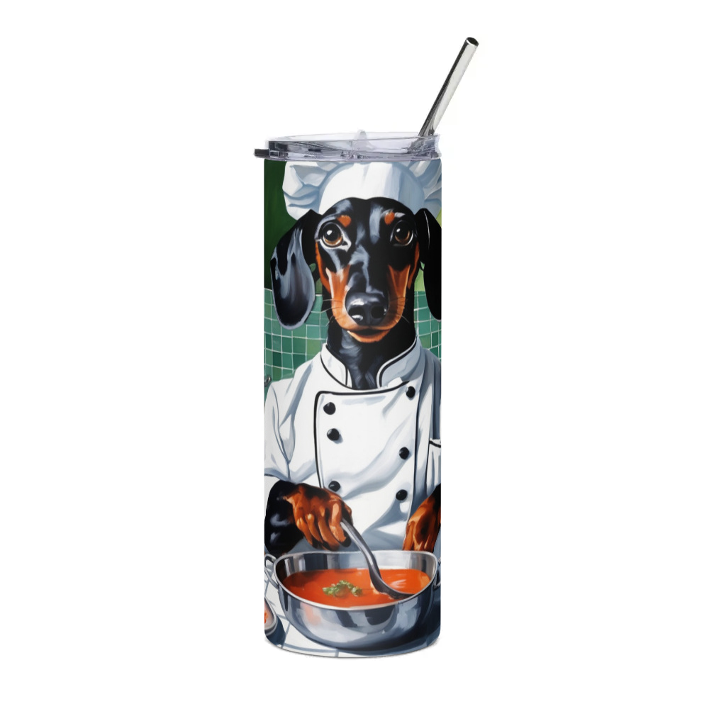 PugMug Custom Black Dachshund Stainless Steel Tumbler
