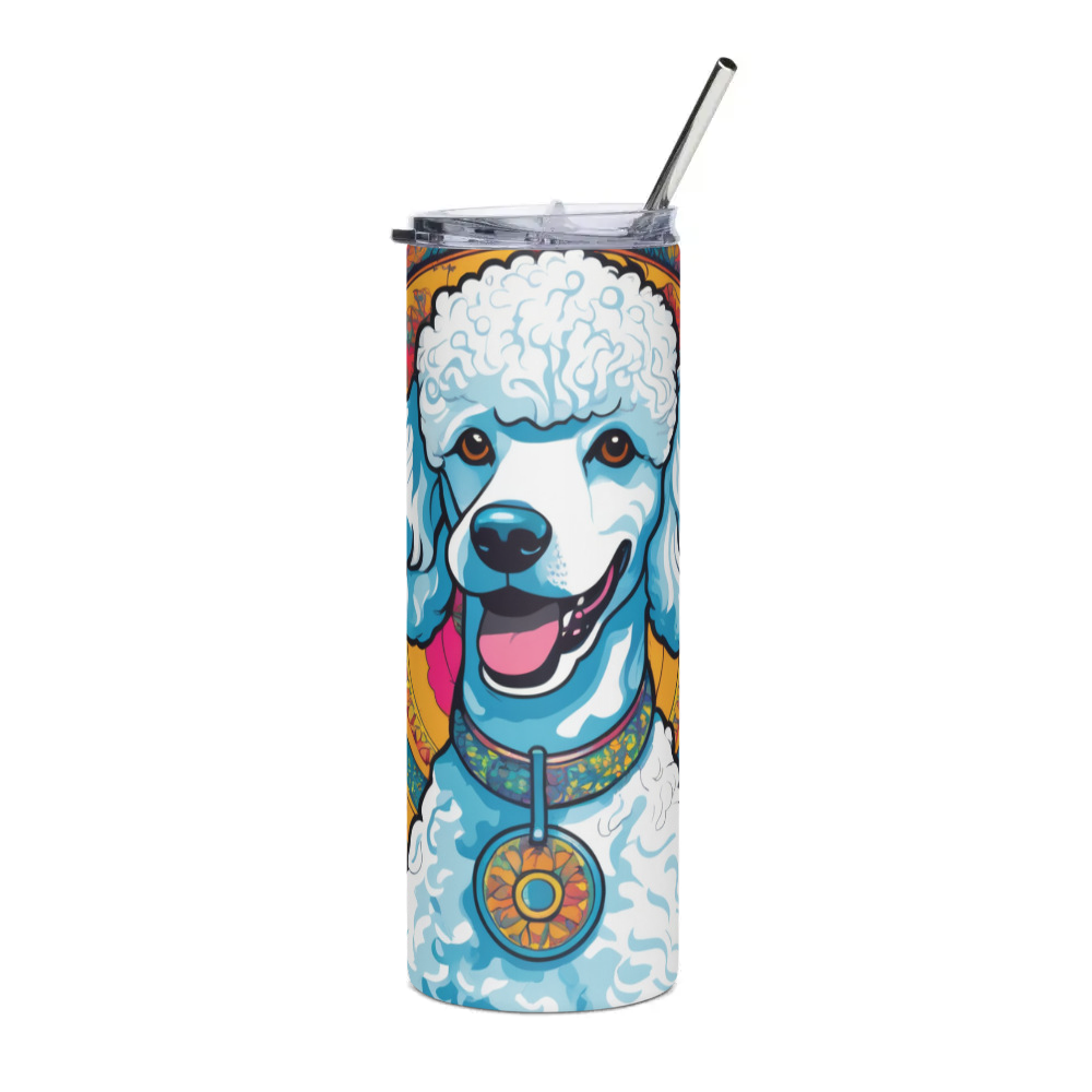 PugMug Custom White Poodle Stainless Steel Tumbler