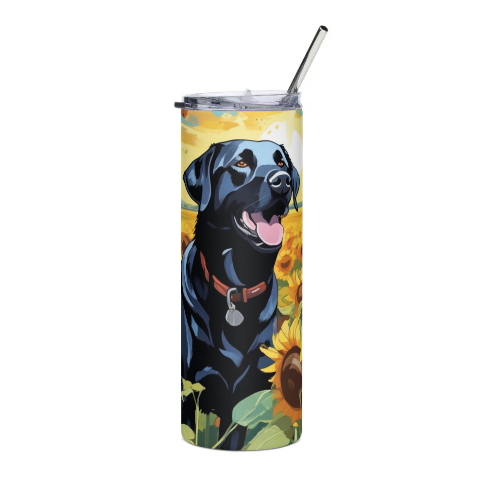 PugMug Custom Black Labrador Retriever Stainless Steel Tumbler