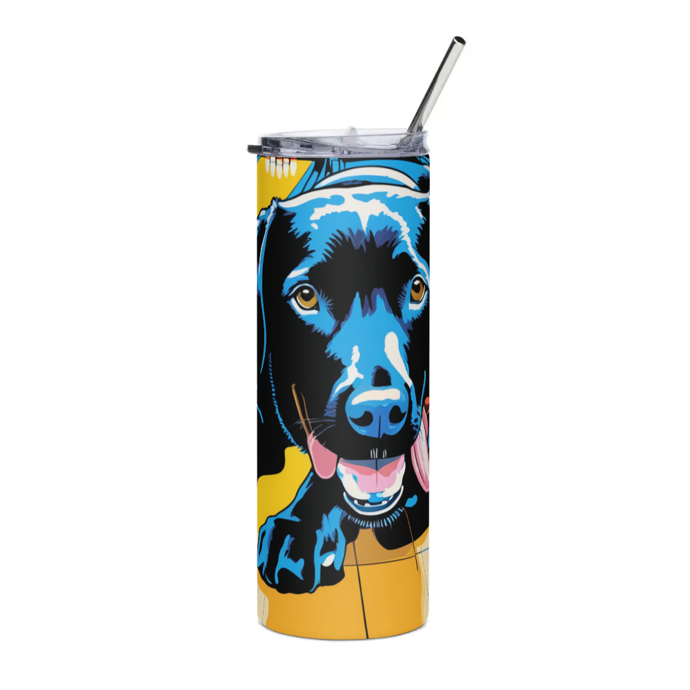 PugMug Custom Black Labrador Retriever Stainless Steel Tumbler