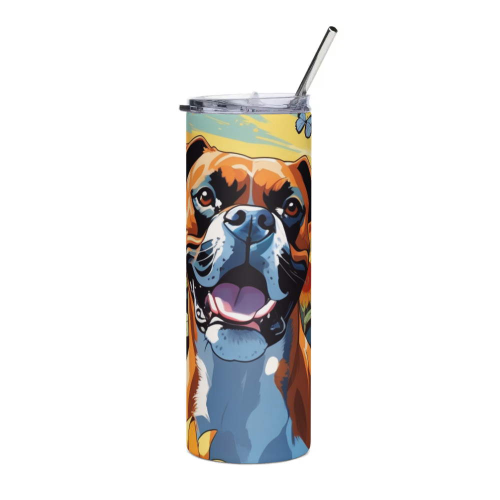 PugMug Custom Boxer Dog Stainless Steel Tumbler