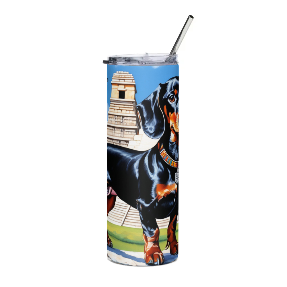 PugMug Custom Black Dachshund Stainless Steel Tumbler