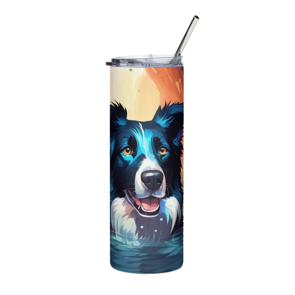 PugMug Custom Border Collie Stainless Steel Tumbler
